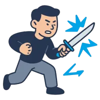 ründama — illustration of to attack