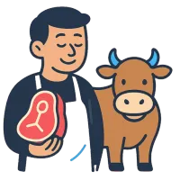 veiseliha — ілюстрація: яловичина