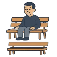 pink — illustration of bench