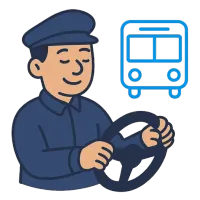 bussijuht — иллюстрация: водитель автобуса