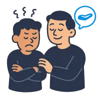 rahustama — illustration of calm (someone) down