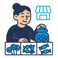 kommipood — ілюстрація: магазин цукерок