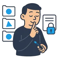 salastama — illustration of to classify, to keep secret