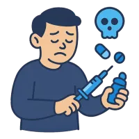 narkomaan — illustration of drug addict