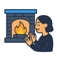kamin — ілюстрація: камін
