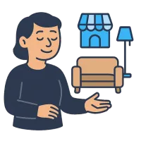 mööblipood — illustration of furniture store