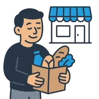 toidupood — ілюстрація: продуктовий магазин