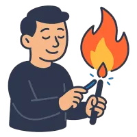 süttima — illustration of to ignite