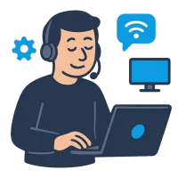 infotehnoloog — ілюстрація: фахівець з інформаційних технологій