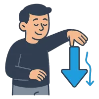 langetama — illustration of to lower