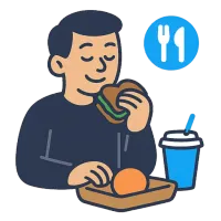 lõunavaheaeg — illustration of lunch break