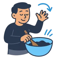 segama — illustration of to mix, to disturb