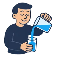 valama — illustration of to pour