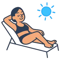 päevitama — illustration of sunbathe