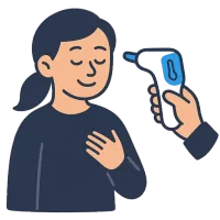 kraadima — illustration of take temperature