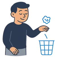 välja viskama — illustration of to throw out